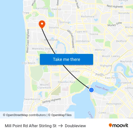 Mill Point Rd After Stirling St to Doubleview map
