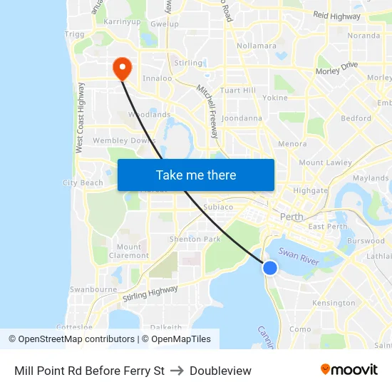 Mill Point Rd Before Ferry St to Doubleview map