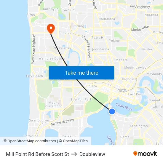 Mill Point Rd Before Scott St to Doubleview map