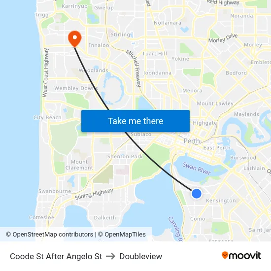 Coode St After Angelo St to Doubleview map