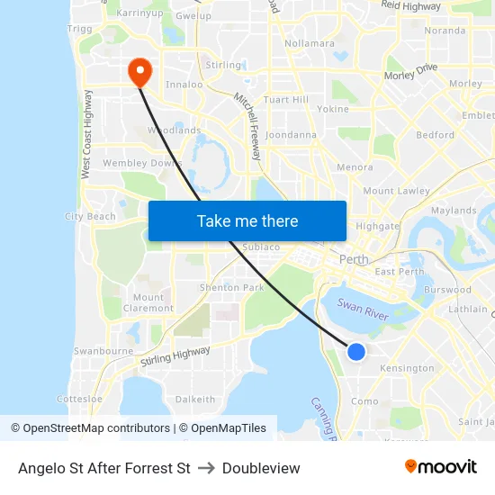 Angelo St After Forrest St to Doubleview map