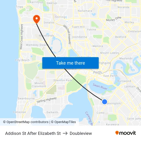 Addison St After Elizabeth St to Doubleview map