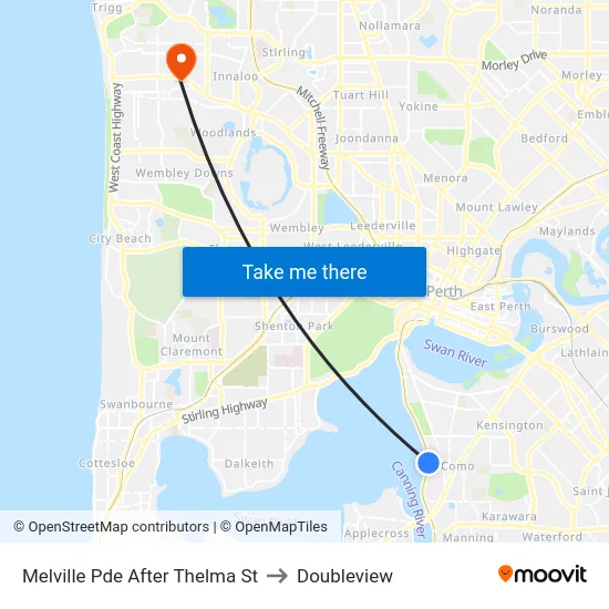 Melville Pde After Thelma St to Doubleview map