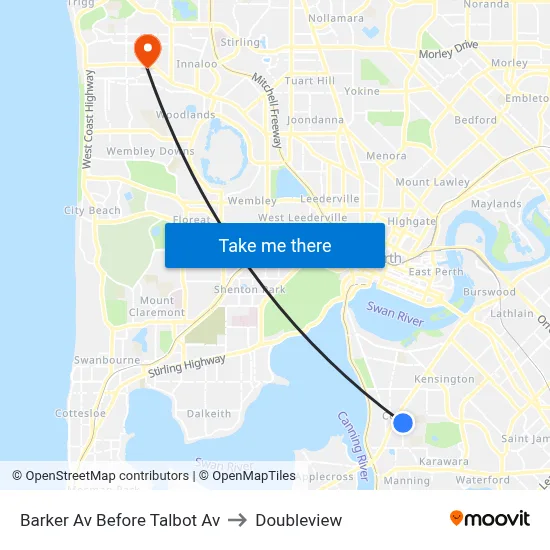 Barker Av Before Talbot Av to Doubleview map