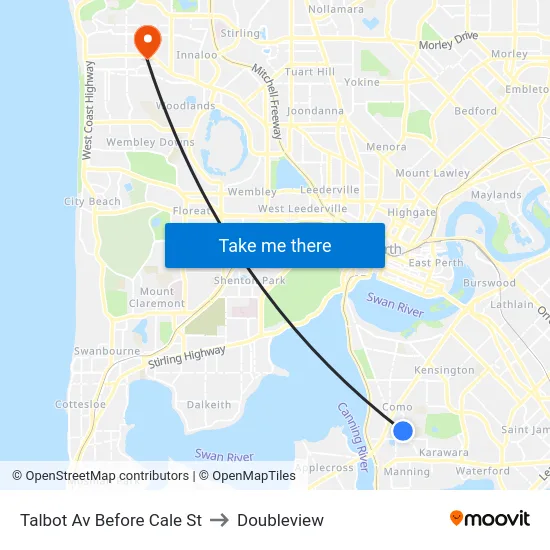Talbot Av Before Cale St to Doubleview map