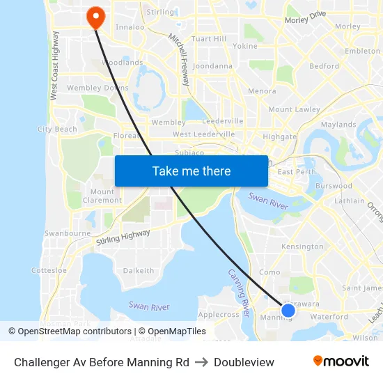 Challenger Av Before Manning Rd to Doubleview map