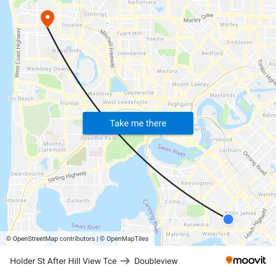 Holder St After Hill View Tce to Doubleview map
