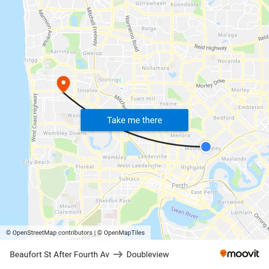 Beaufort St After Fourth Av to Doubleview map