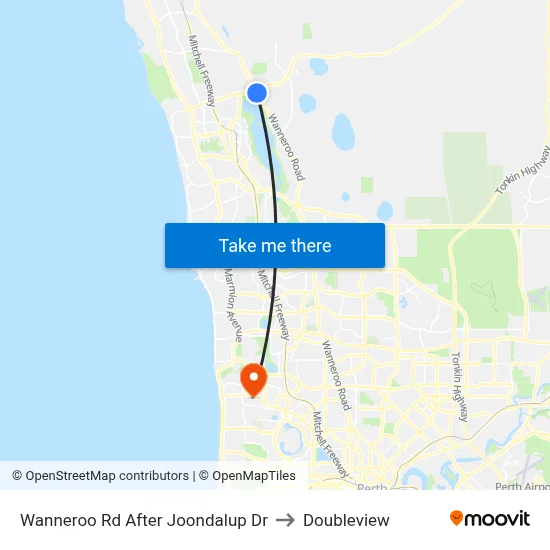 Wanneroo Rd After Joondalup Dr to Doubleview map