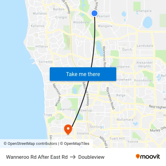 Wanneroo Rd After East Rd to Doubleview map