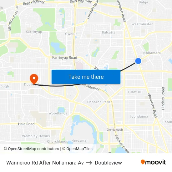 Wanneroo Rd After Nollamara Av to Doubleview map
