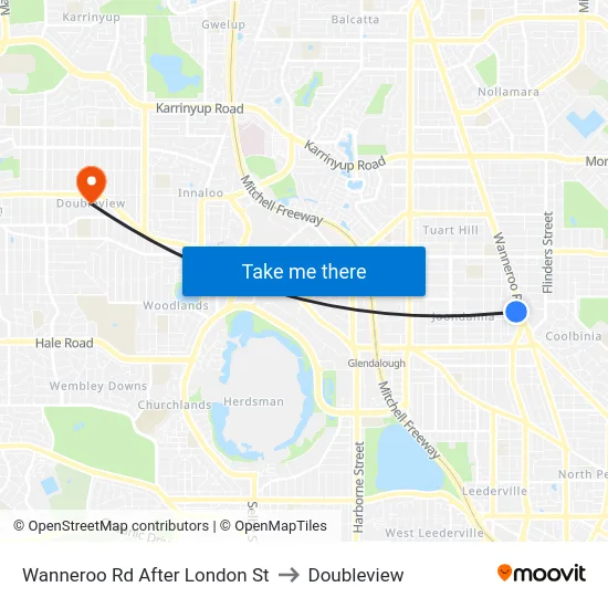 Wanneroo Rd After London St to Doubleview map