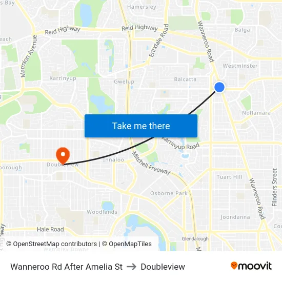 Wanneroo Rd After Amelia St to Doubleview map