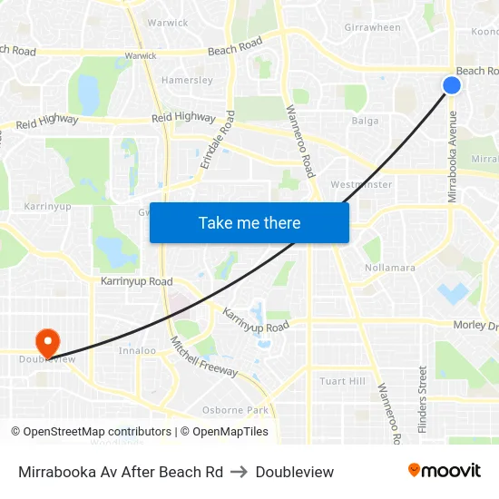 Mirrabooka Av After Beach Rd to Doubleview map