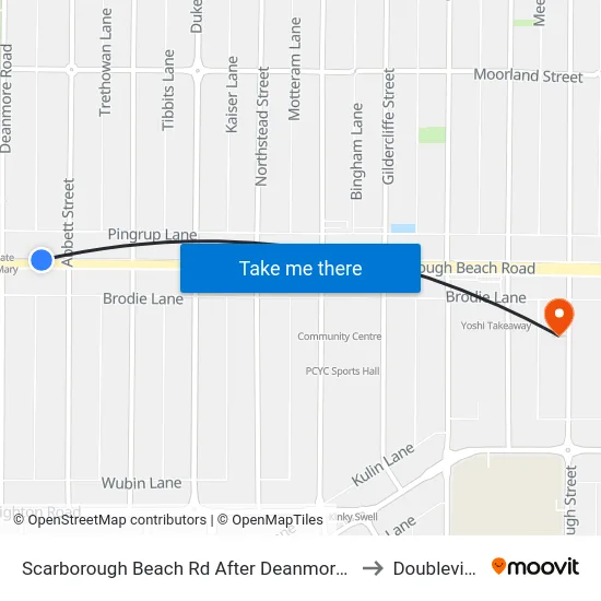 Scarborough Beach Rd After Deanmore Rd to Doubleview map
