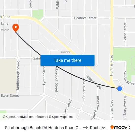 Scarborough Beach Rd Huntriss Road Cat Id 31 to Doubleview map