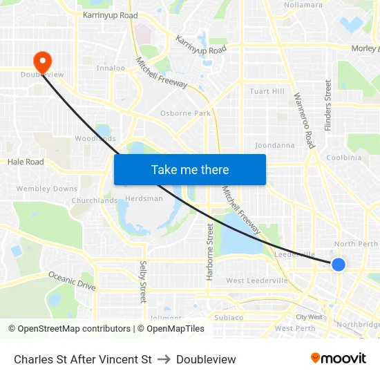 Charles St After Vincent St to Doubleview map
