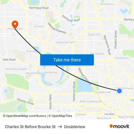 Charles St Before Bourke St to Doubleview map