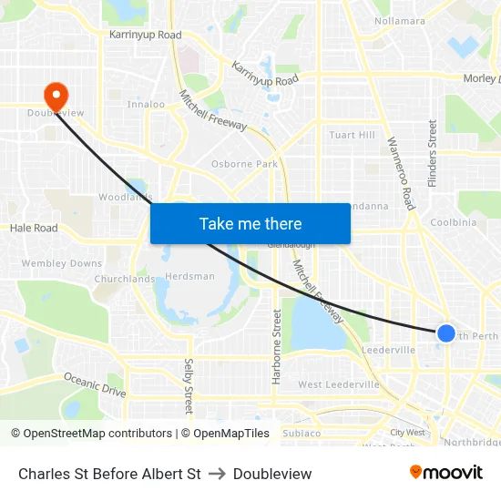 Charles St Before Albert St to Doubleview map