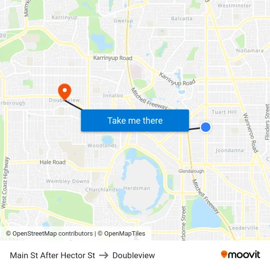 Main St After Hector St to Doubleview map