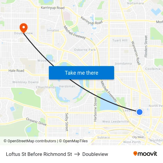 Loftus St Before Richmond St to Doubleview map