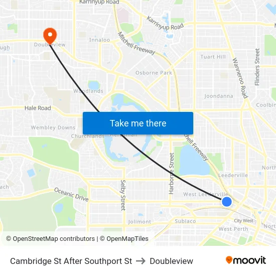 Cambridge St After Southport St to Doubleview map