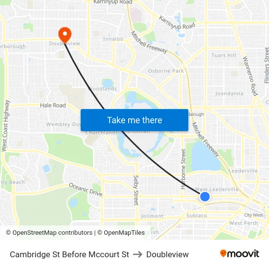 Cambridge St Before Mccourt St to Doubleview map
