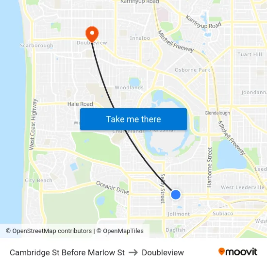 Cambridge St Before Marlow St to Doubleview map
