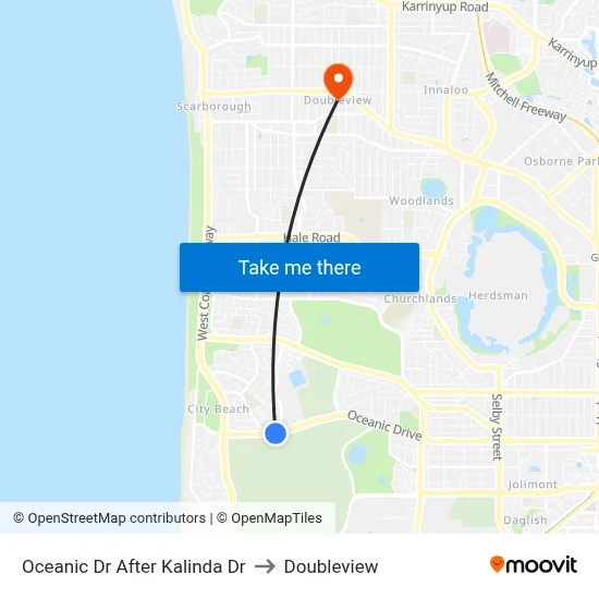 Oceanic Dr After Kalinda Dr to Doubleview map