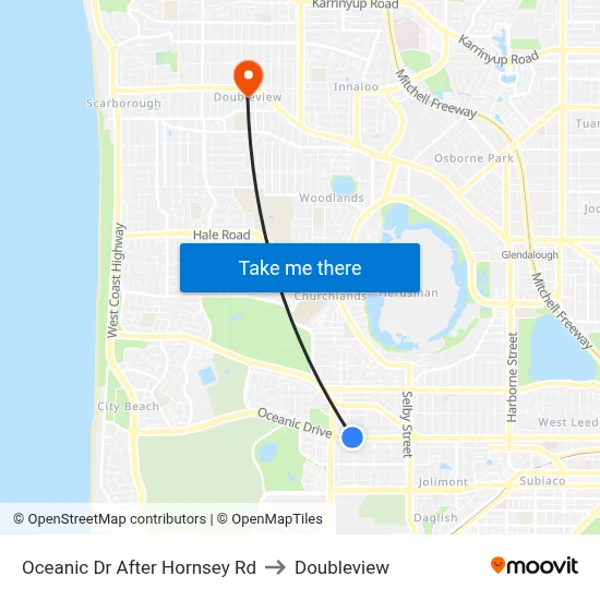 Oceanic Dr After Hornsey Rd to Doubleview map