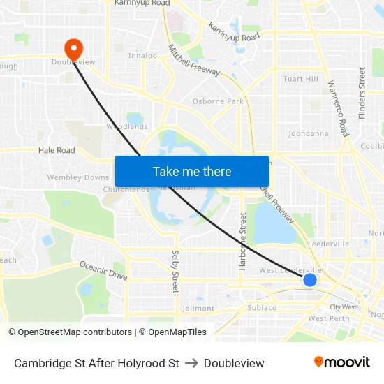Cambridge St After Holyrood St to Doubleview map