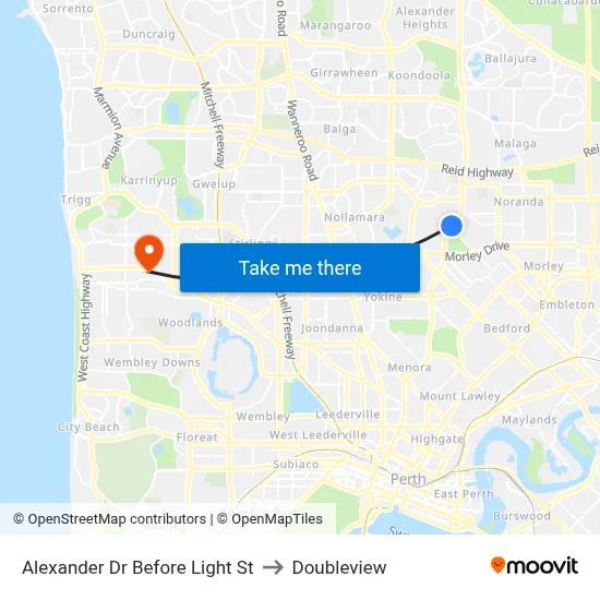 Alexander Dr Before Light St to Doubleview map