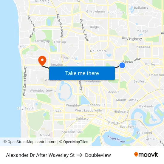 Alexander Dr After Waverley St to Doubleview map