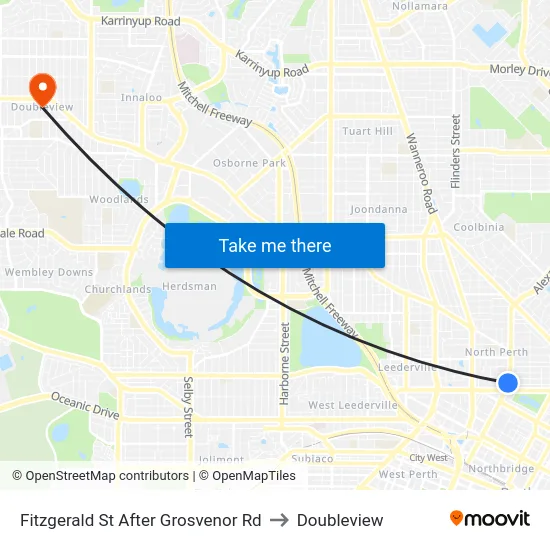 Fitzgerald St After Grosvenor Rd to Doubleview map