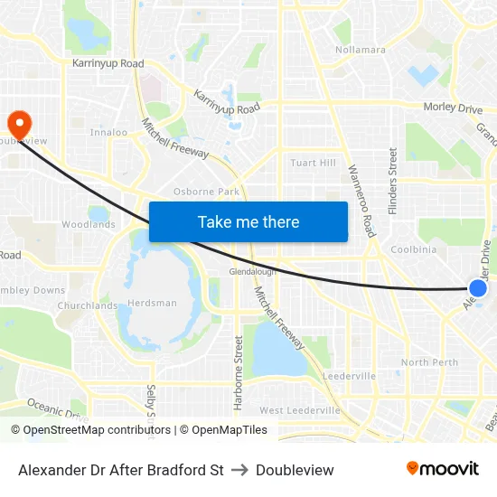 Alexander Dr After Bradford St to Doubleview map