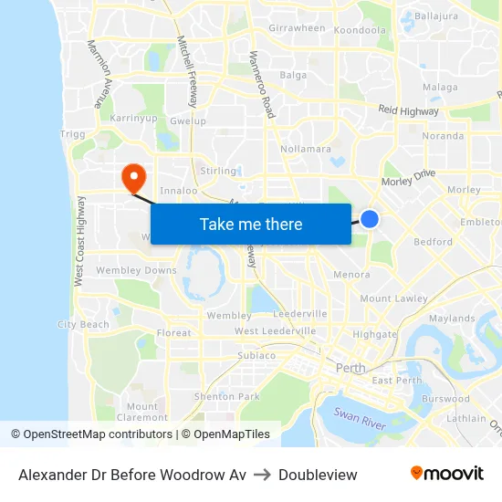 Alexander Dr Before Woodrow Av to Doubleview map