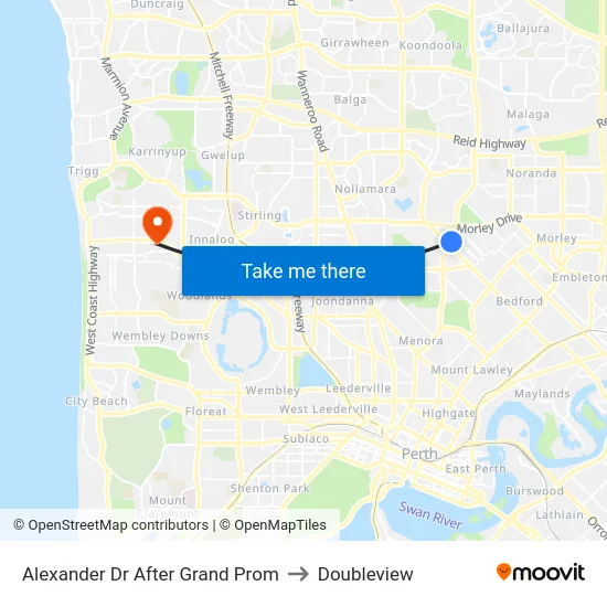 Alexander Dr After Grand Prom to Doubleview map