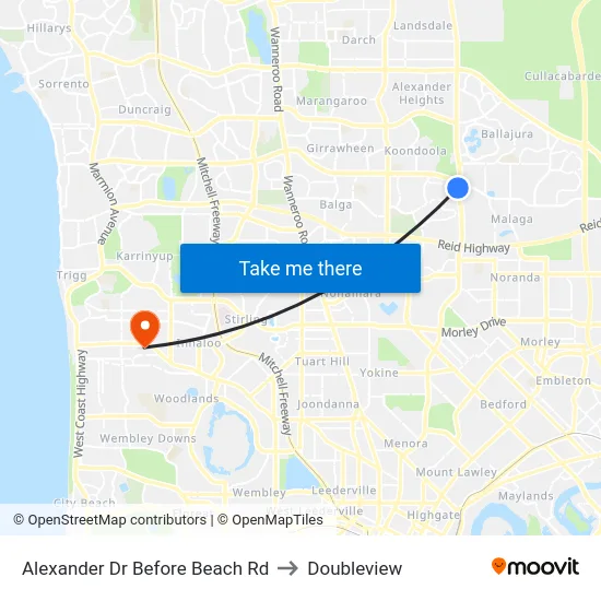 Alexander Dr Before Beach Rd to Doubleview map