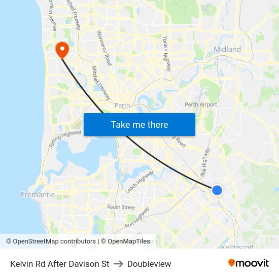 Kelvin Rd After Davison St to Doubleview map