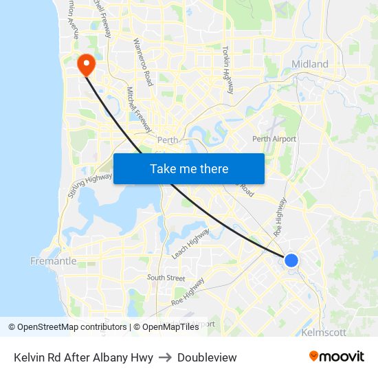 Kelvin Rd After Albany Hwy to Doubleview map