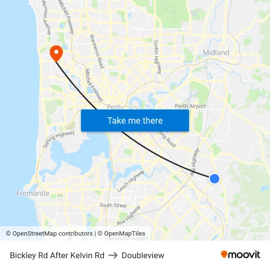 Bickley Rd After Kelvin Rd to Doubleview map