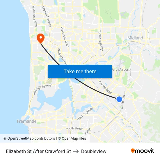 Elizabeth St After Crawford St to Doubleview map