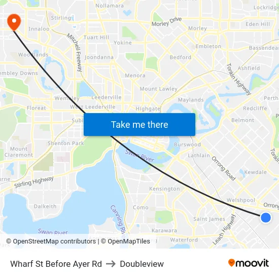 Wharf St Before Ayer Rd to Doubleview map