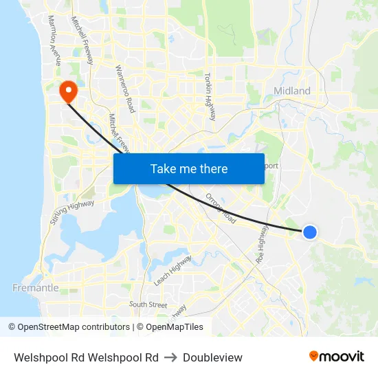 Welshpool Rd Welshpool Rd to Doubleview map