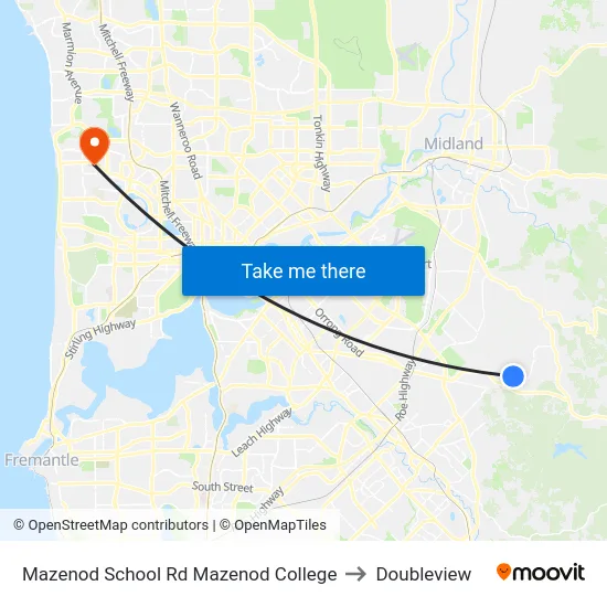 Mazenod School Rd Mazenod College to Doubleview map