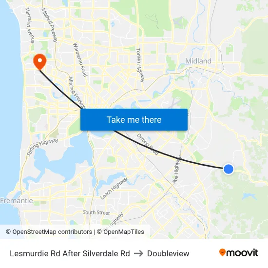 Lesmurdie Rd After Silverdale Rd to Doubleview map