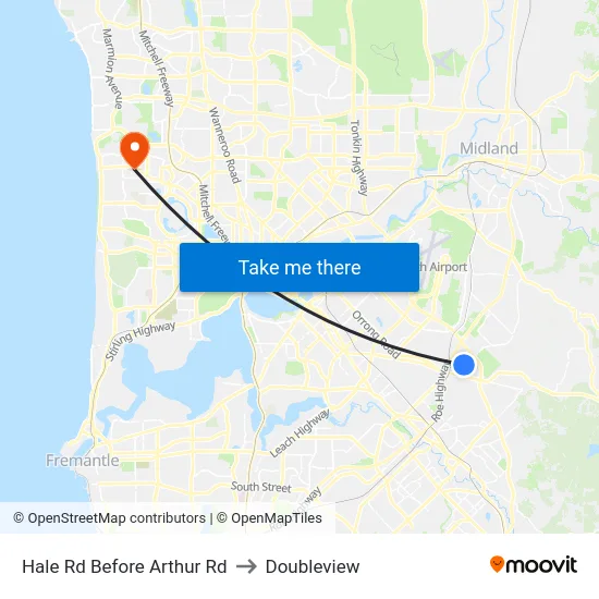 Hale Rd Before Arthur Rd to Doubleview map