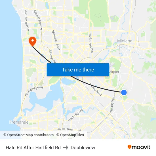 Hale Rd After Hartfield Rd to Doubleview map