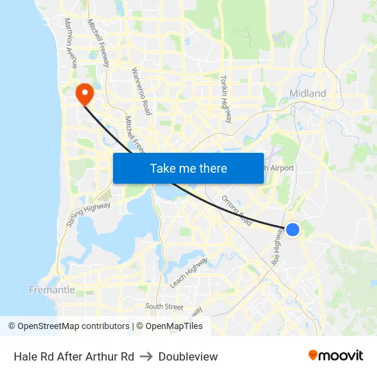 Hale Rd After Arthur Rd to Doubleview map