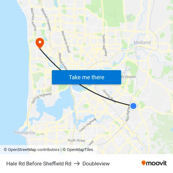Hale Rd Before Sheffield Rd to Doubleview map